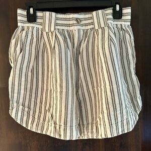 Madewell Striped Cream and Gray Women's Cargo Shorts